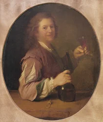 Zelfportret van de kunstenaar drinkend, 1724